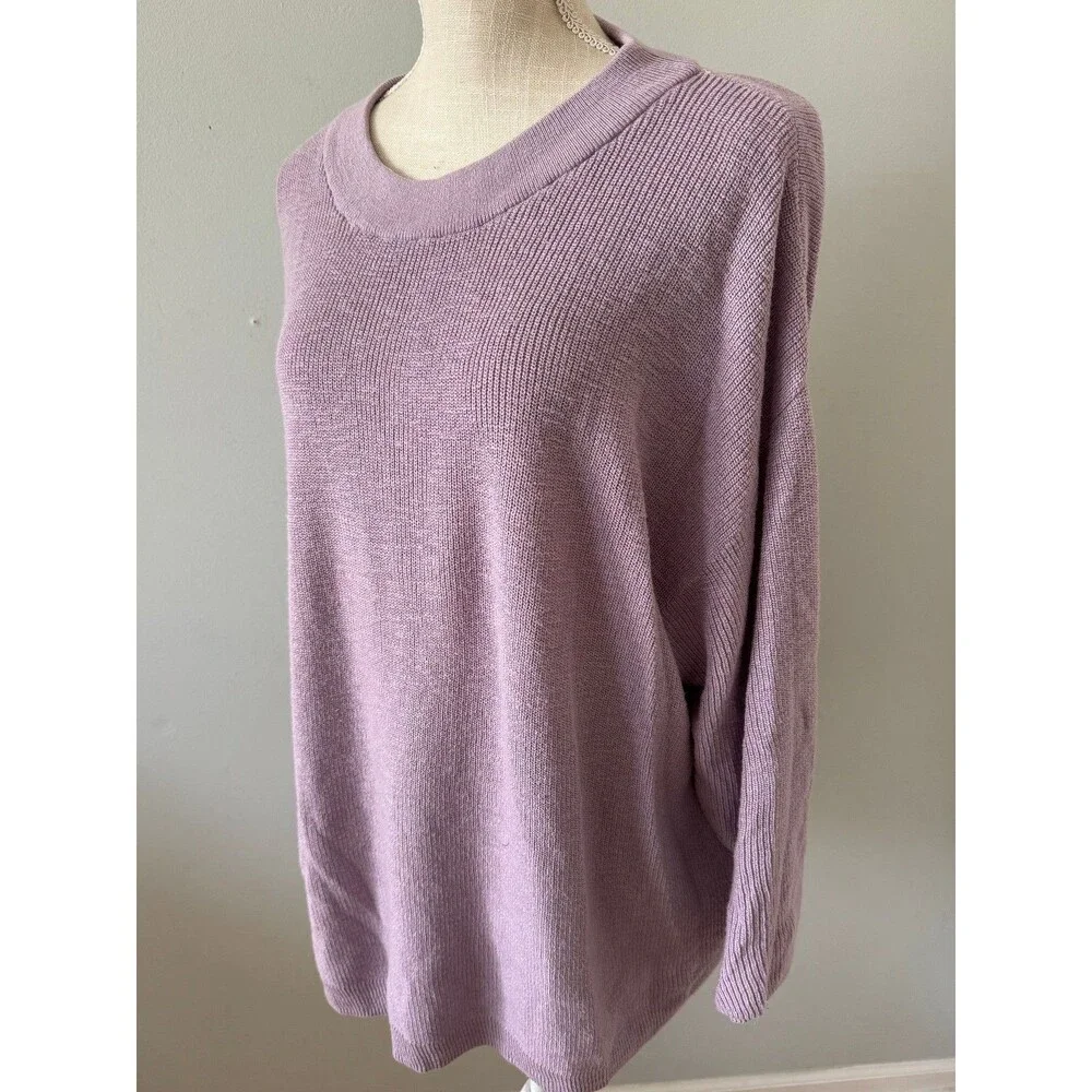 Free People‎ Beach Malibu Solid Surf Lilac Fizz Sweater Size Large
